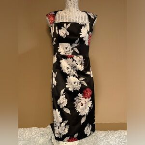 White House Black Market black floral sheath dress